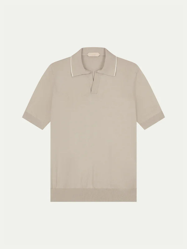 Shortsleeve Buttonless Polo Greige