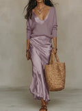 Anaïs – Elegant satin midi dress
