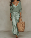 Anaïs – Elegant satin midi dress