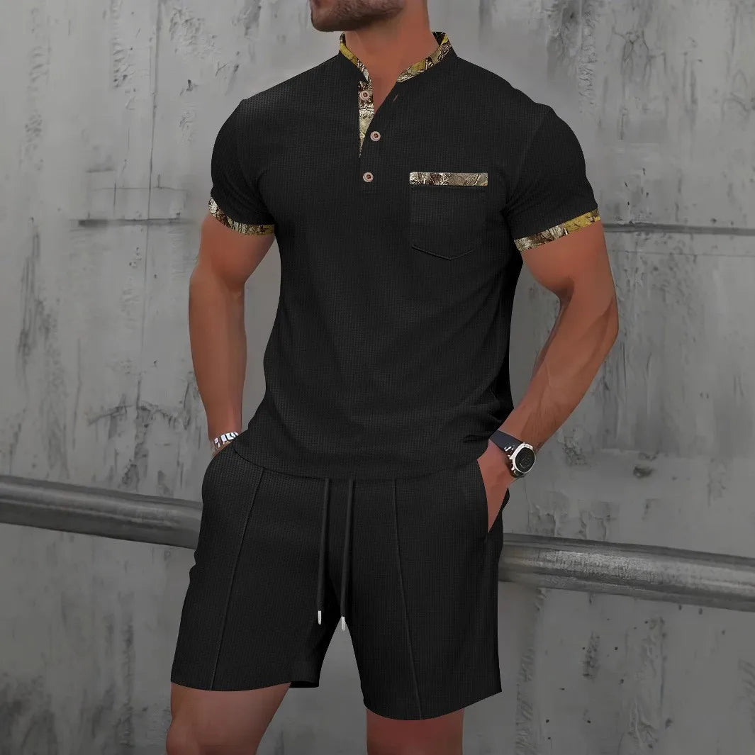 Ensemble Riviera – Polo zippé texturé et short