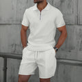 Ensemble Riviera – Polo zippé texturé et short