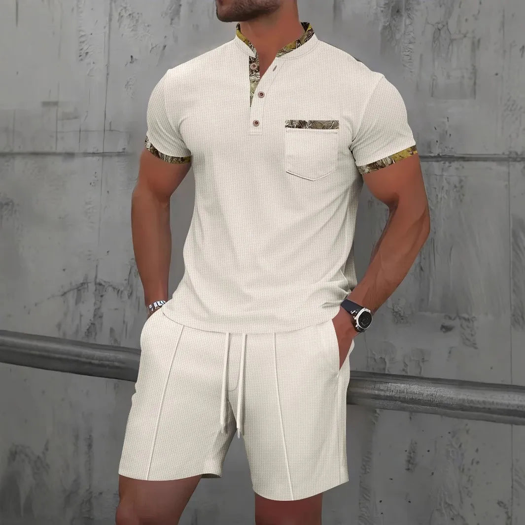 Ensemble Riviera – Polo zippé texturé et short