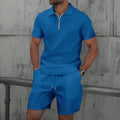 Ensemble Riviera – Polo zippé texturé et short