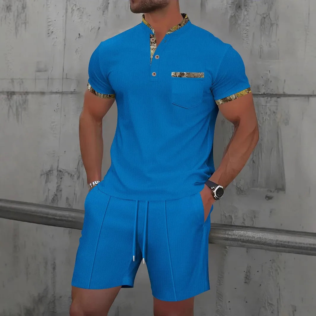 Ensemble Riviera – Polo zippé texturé et short