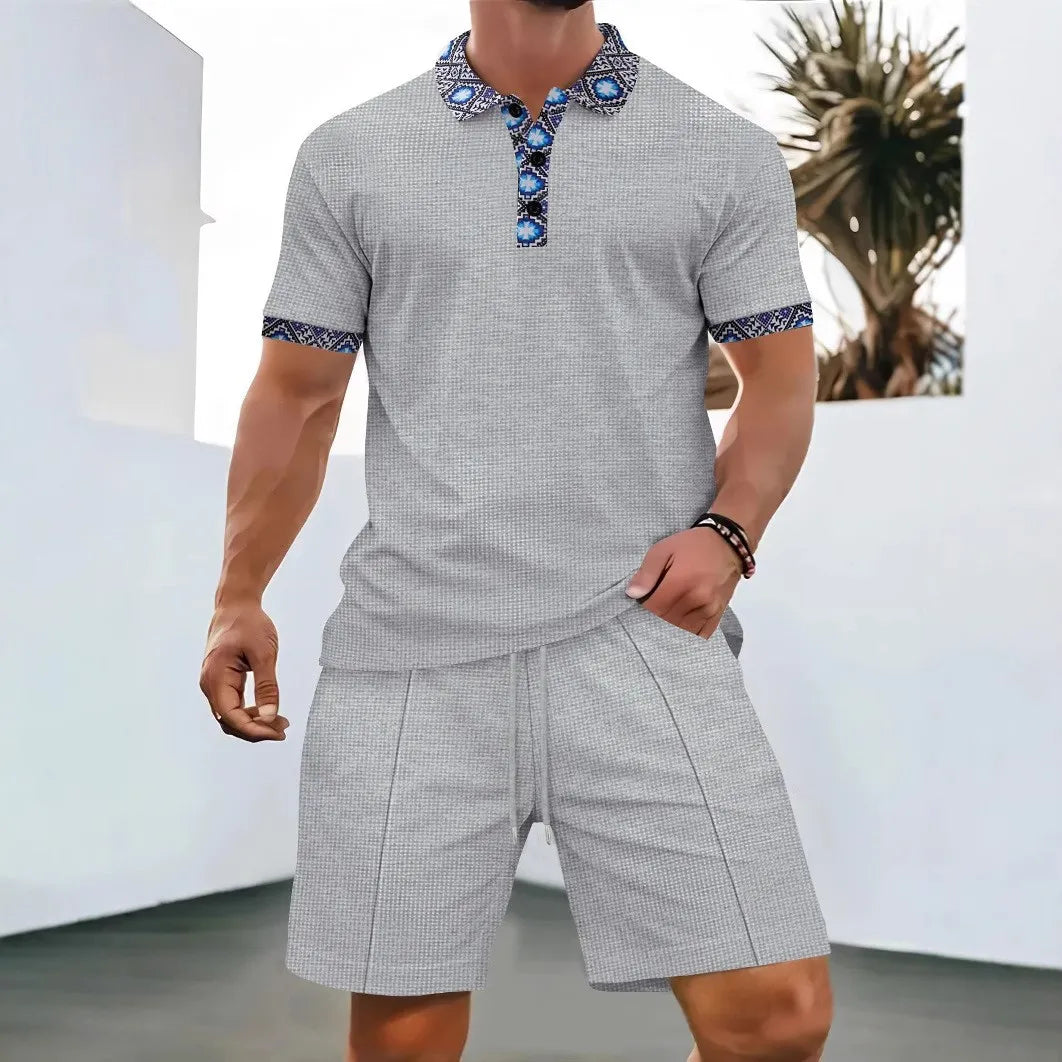 Ensemble Riviera – Polo zippé texturé et short