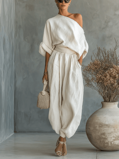 Ensemble 2 pièces à encolure bardot - Éva™